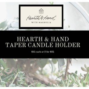 Hearth & Hand Glass and Brass Taper Candle Holder